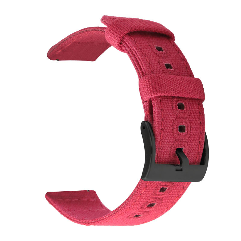 Quick Pins Weave Nylon Fabric Strap 18 20 22mm Sport Watch Band Blk Gold Buckle