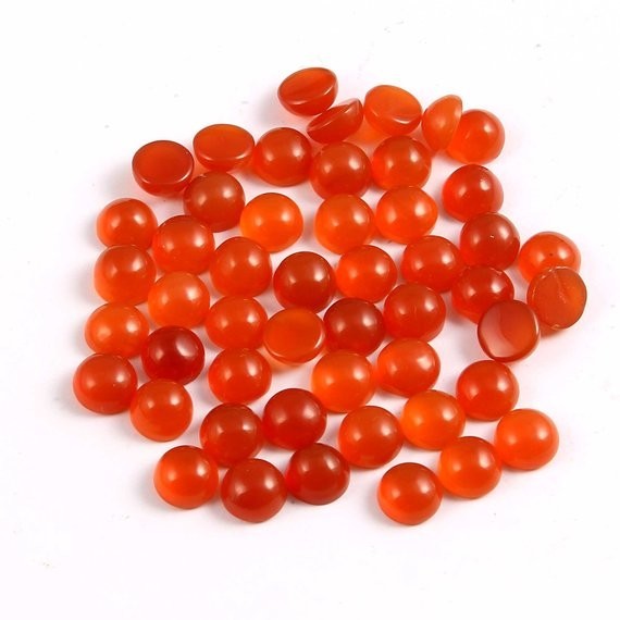3mm Carnelian Natural Round Cabochon Loose Gemstone