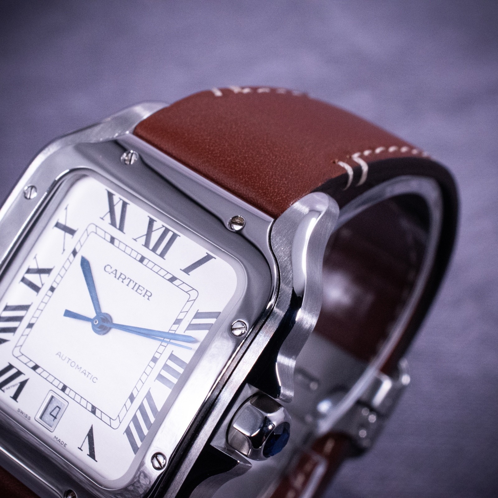 Cartier Santos de Cartier Large Model Silvered Opaline Dial Ref. WSSA0009 w/ B&P