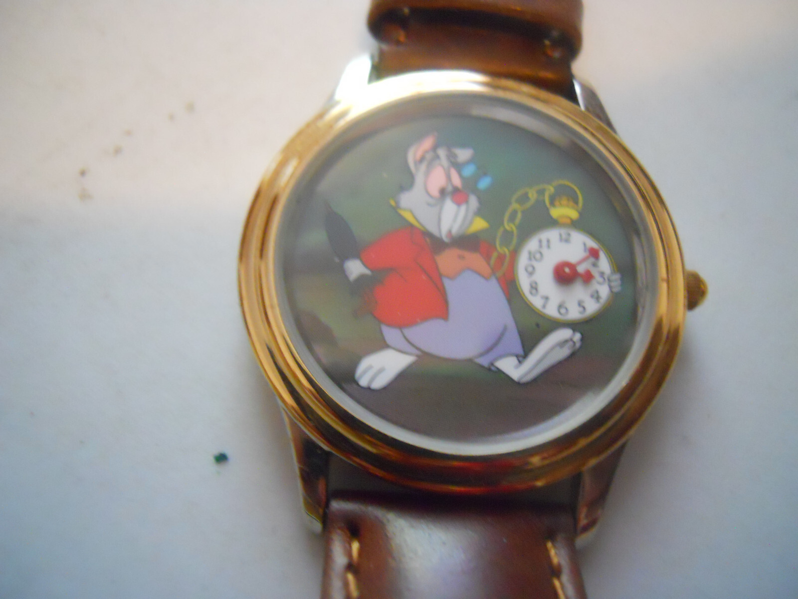 Alice in wonderland men’s leather band.Analog,Quartz & battery watch.3602/7500