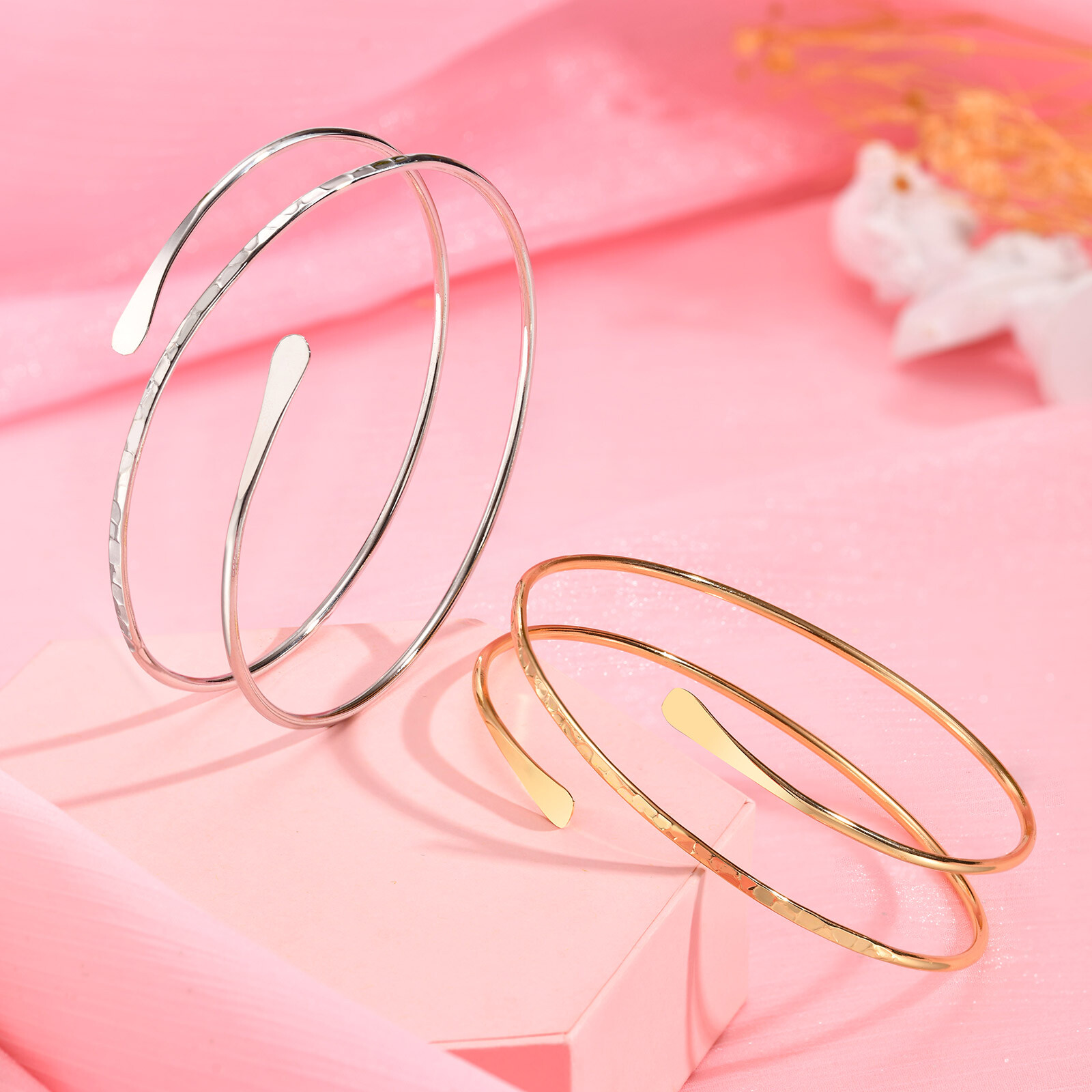 VNOX Upper Arm Bracelet Cuff Bangle Minimalist Coil for Women Irregular Armband