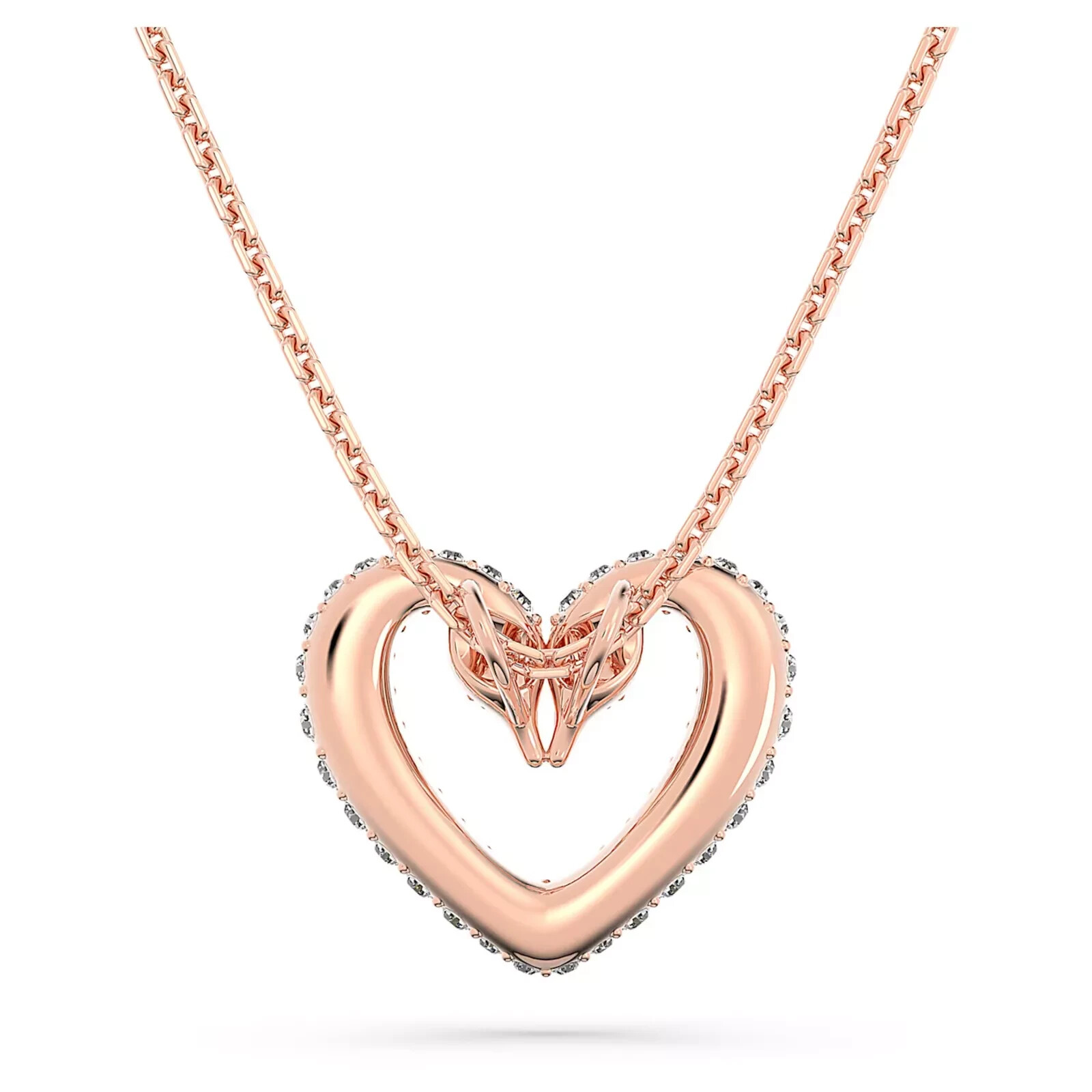 Swarovski Una pendant Heart, Medium, White, Rose gold-tone plated -5628657 New