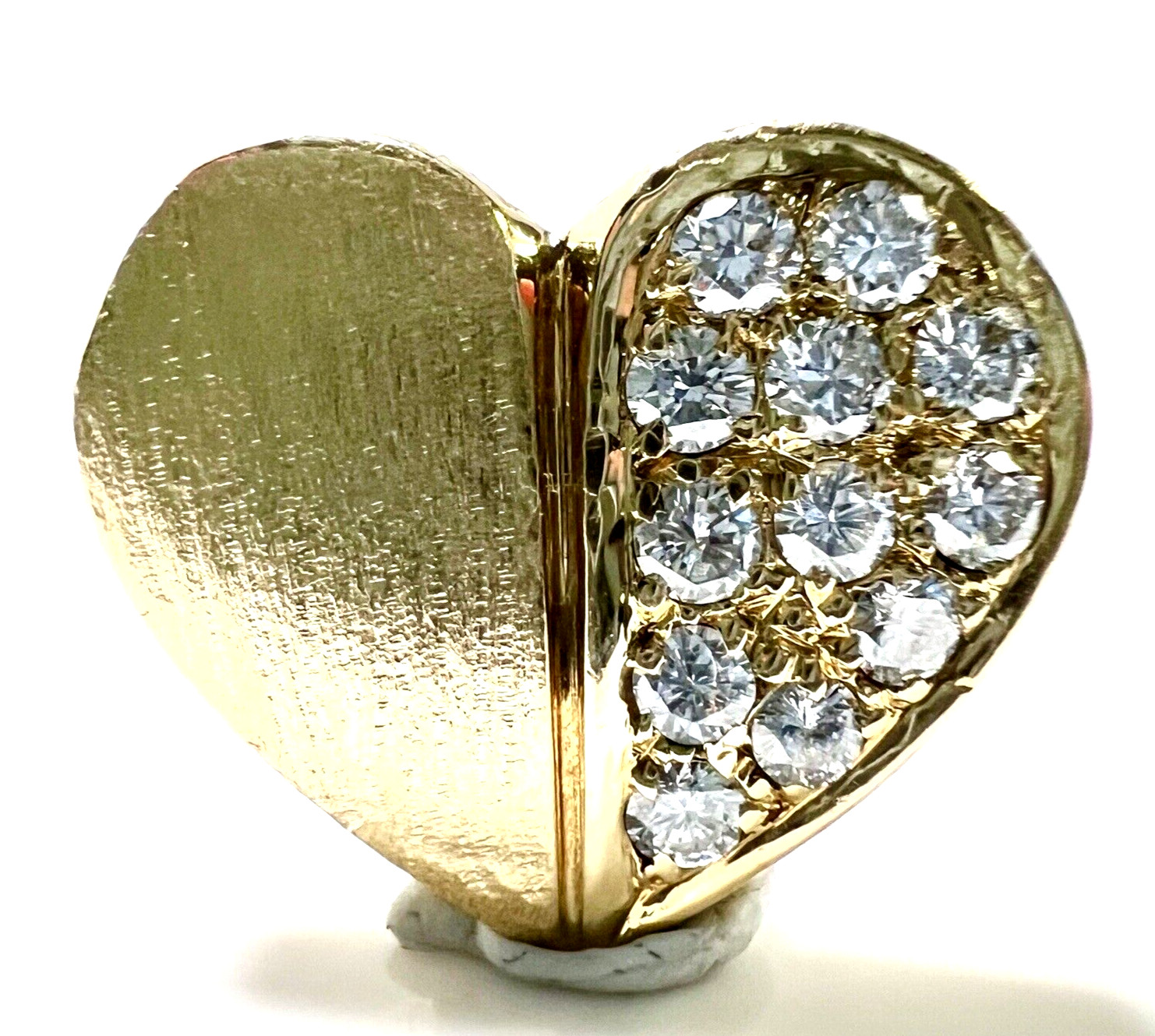 Pendant 750 Gold Heart 0.30 ct. Diamonds Brilliant 15×12.5mm 5.5g F/VS