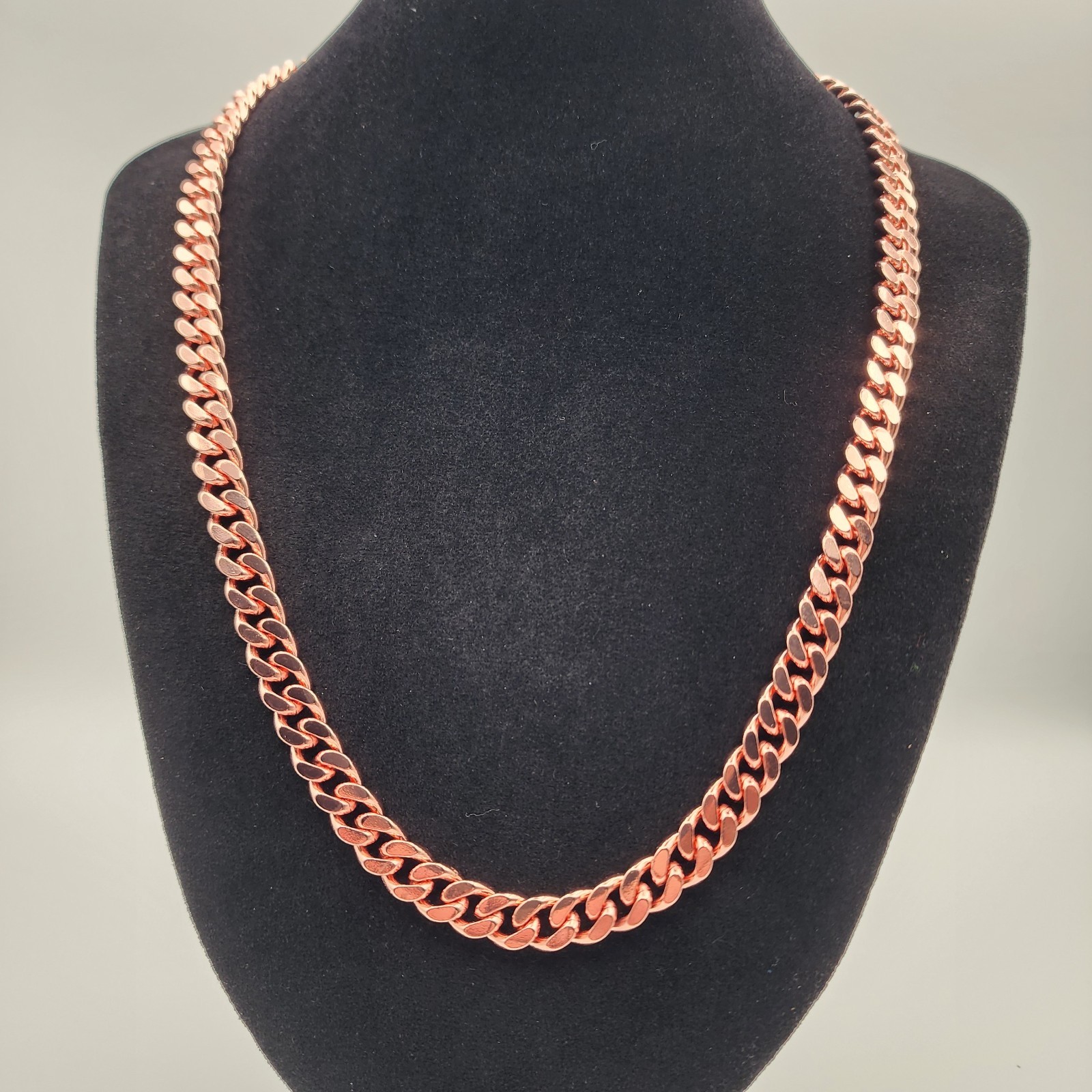Pure Copper Cuban Chain Necklace – 9 mm Heavy Cuban Link Chain 22″-24″