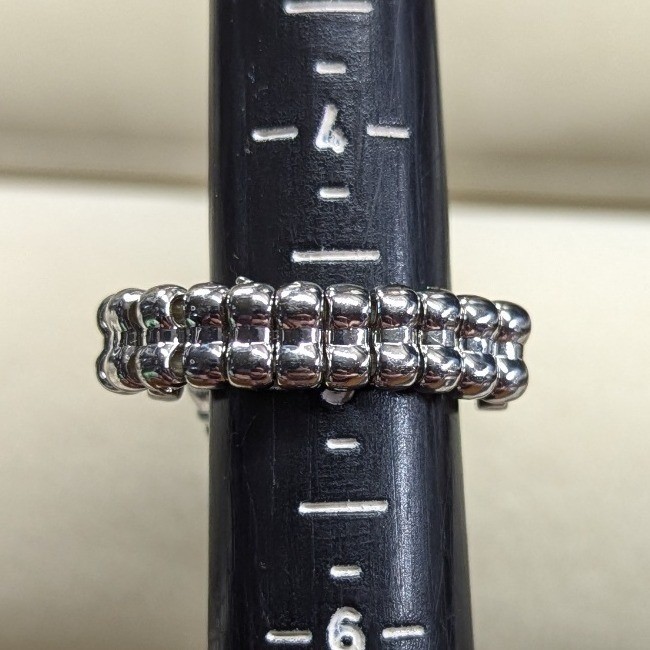 New Faux Pearl Clear Rhinestone Crystal Stretch Band Ring Silver Tone Comfy