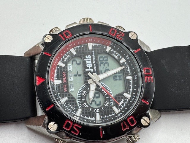 Men’s J-AXIS BG1046 Ana+Digi Quartz Sport Watch New Battery