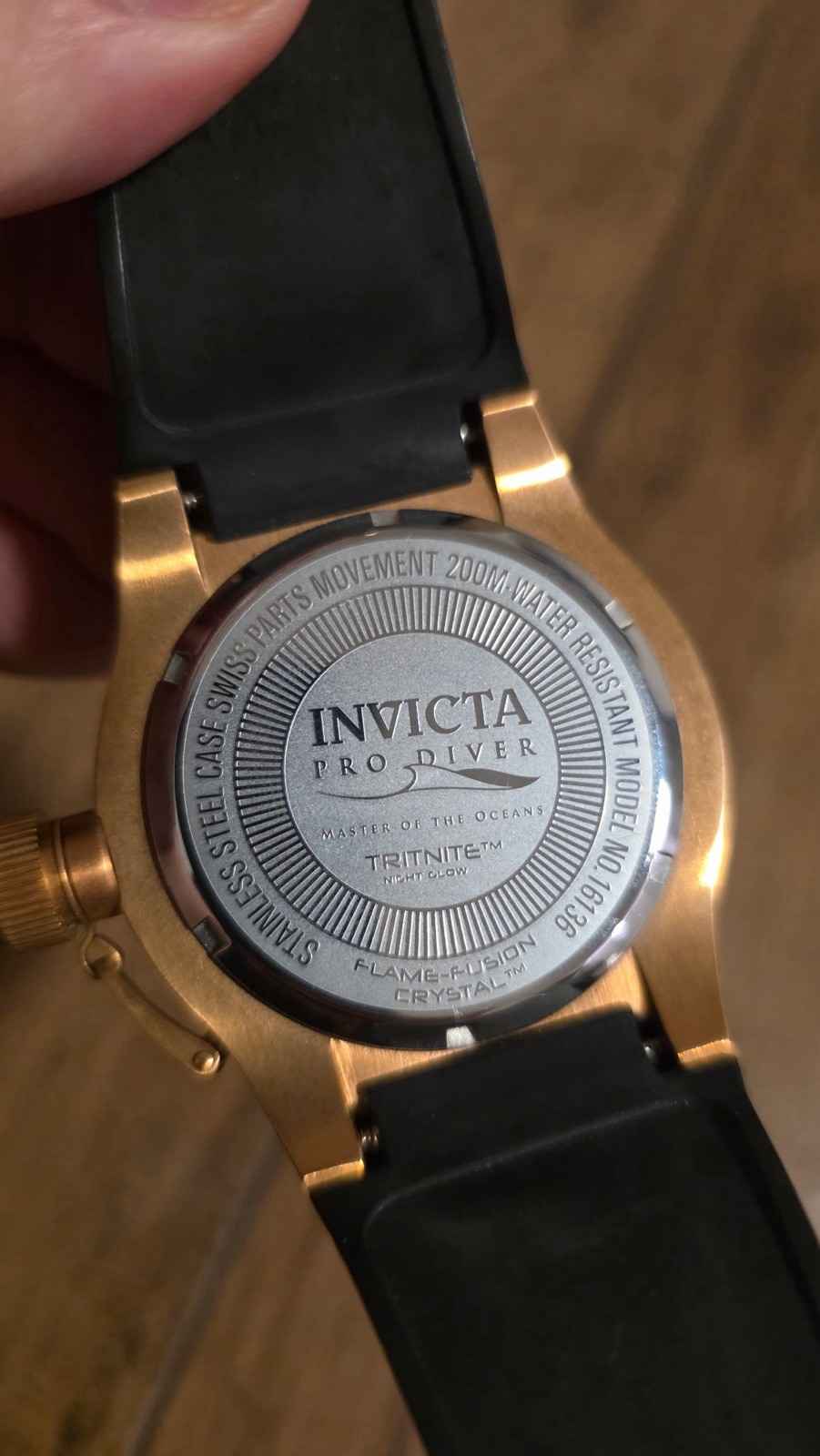 Invicta Pro Diver Men’s Quartz Diver Watch 200m Black Dial Black/Gold Bezel