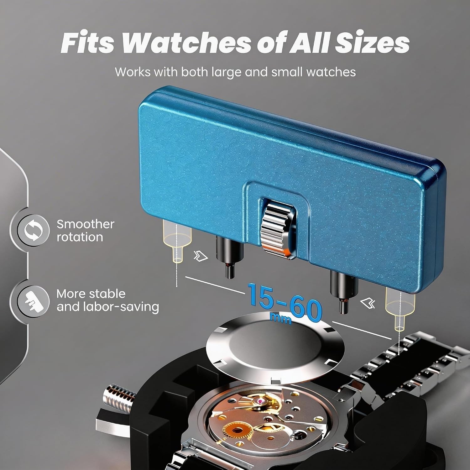 Universal Watch Repair Kit: Case Holder, Spring Bar Tool & Tweezers for Home Use