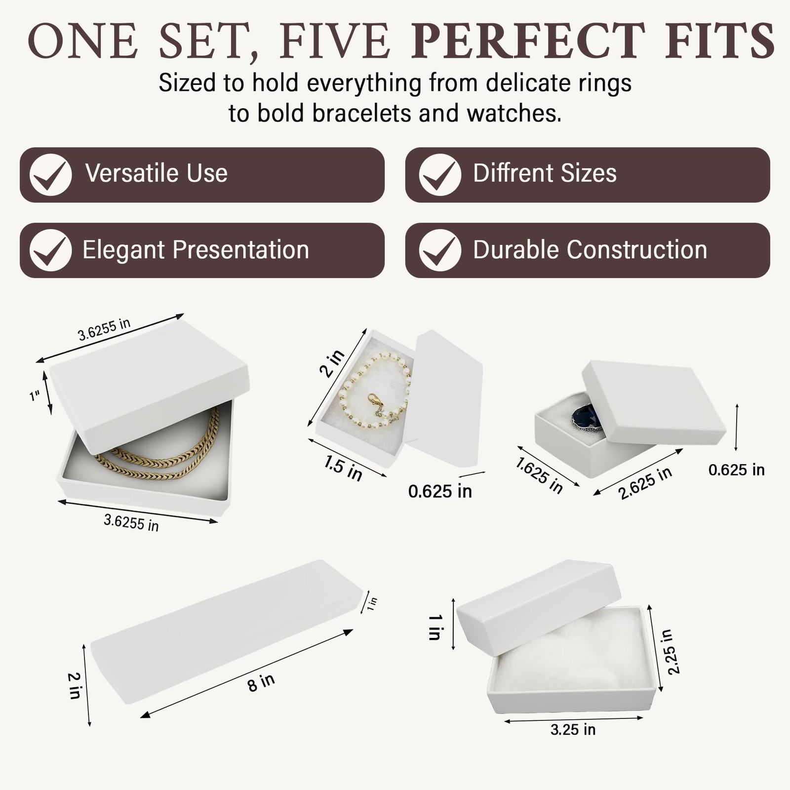 -25 Pack Jewelry Boxes Cotton Filled Assorted Mixed Gift Set for Ring, Pendan…