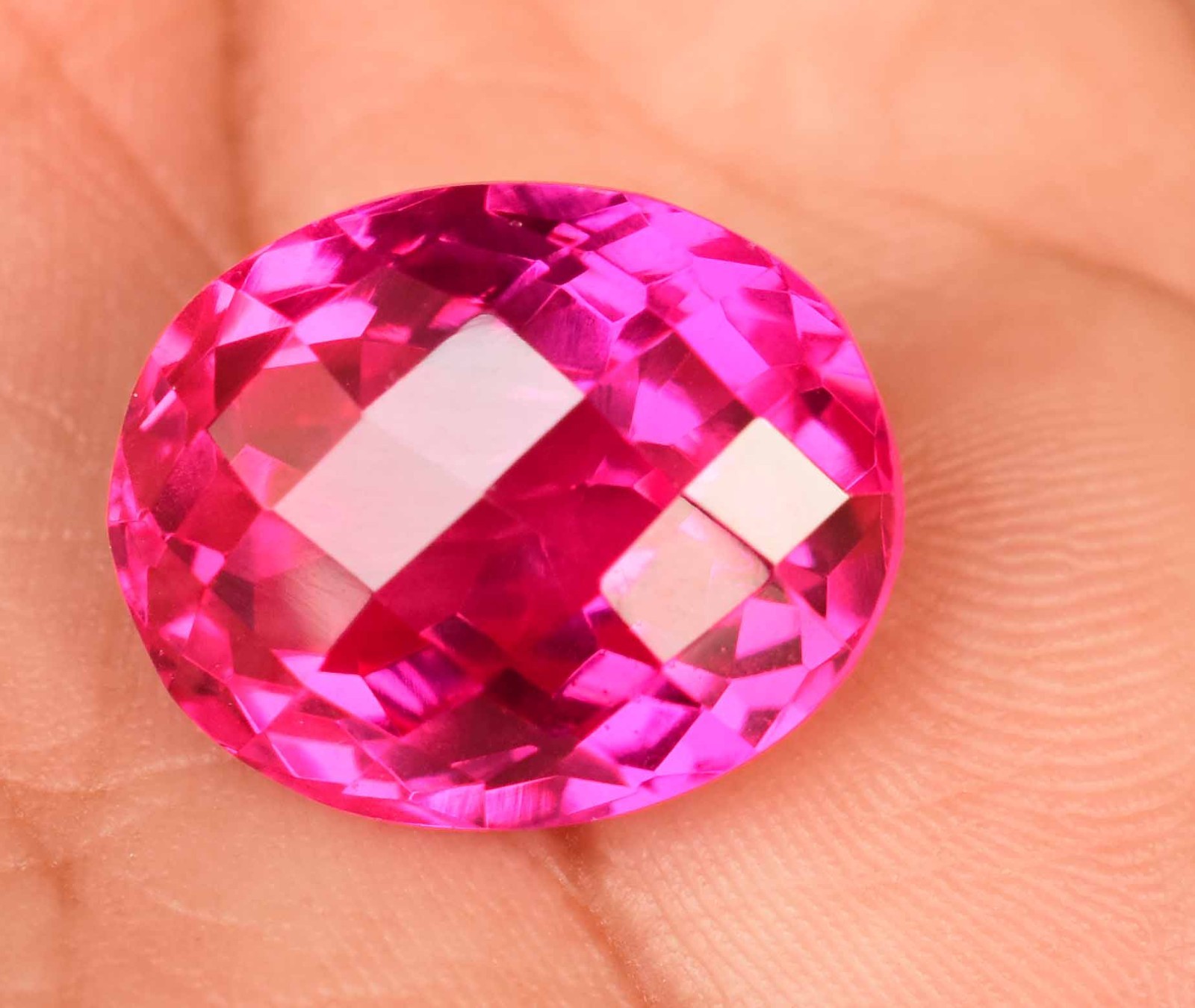 22.55 Ct Natural Red Pink Rubellite Tourmaline Certified Oval Checker Gemstone