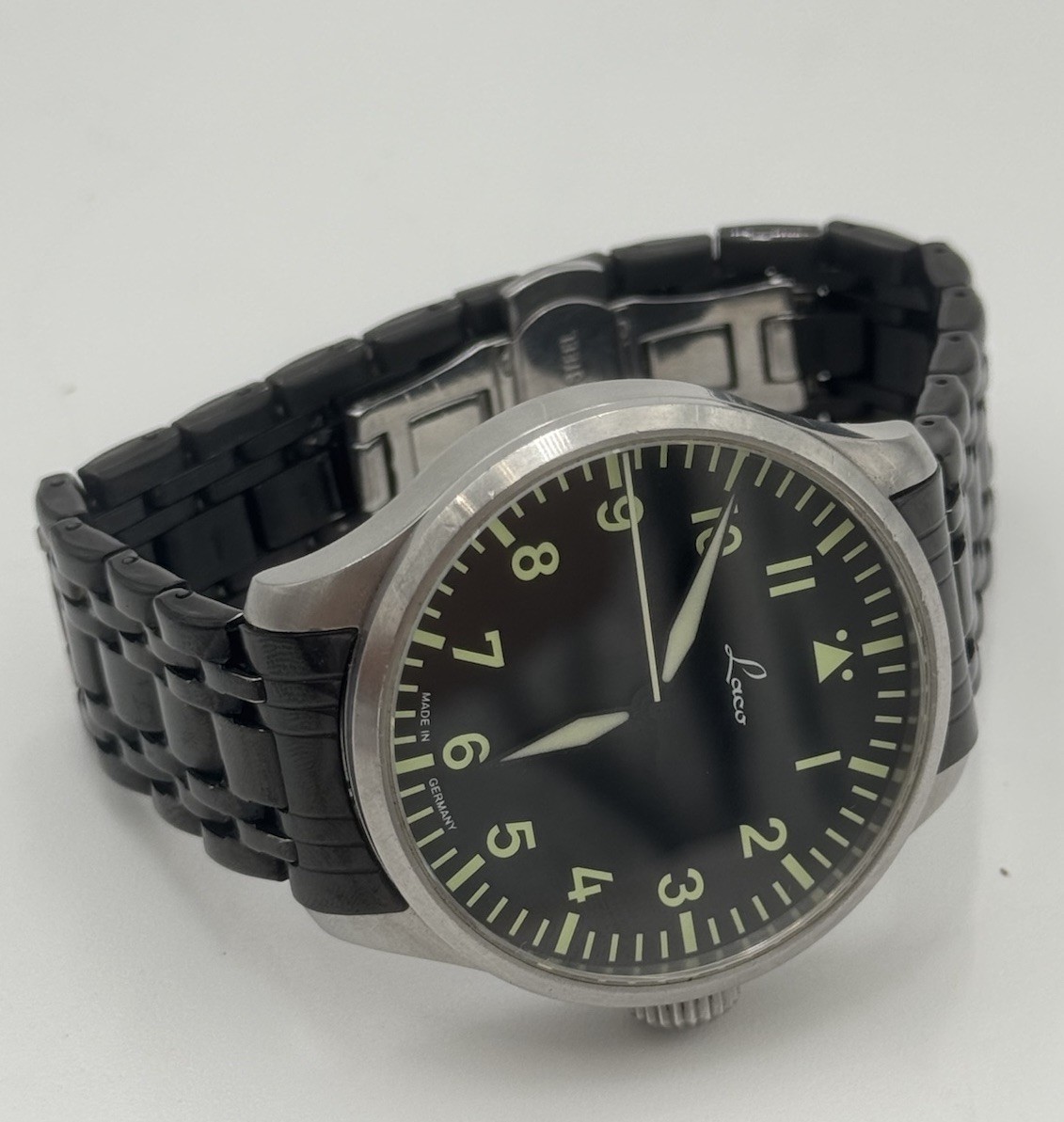 Laco Augsburg 42 Automatic Flieger Pilot Watch 42mm Sapphire Crystal Germany