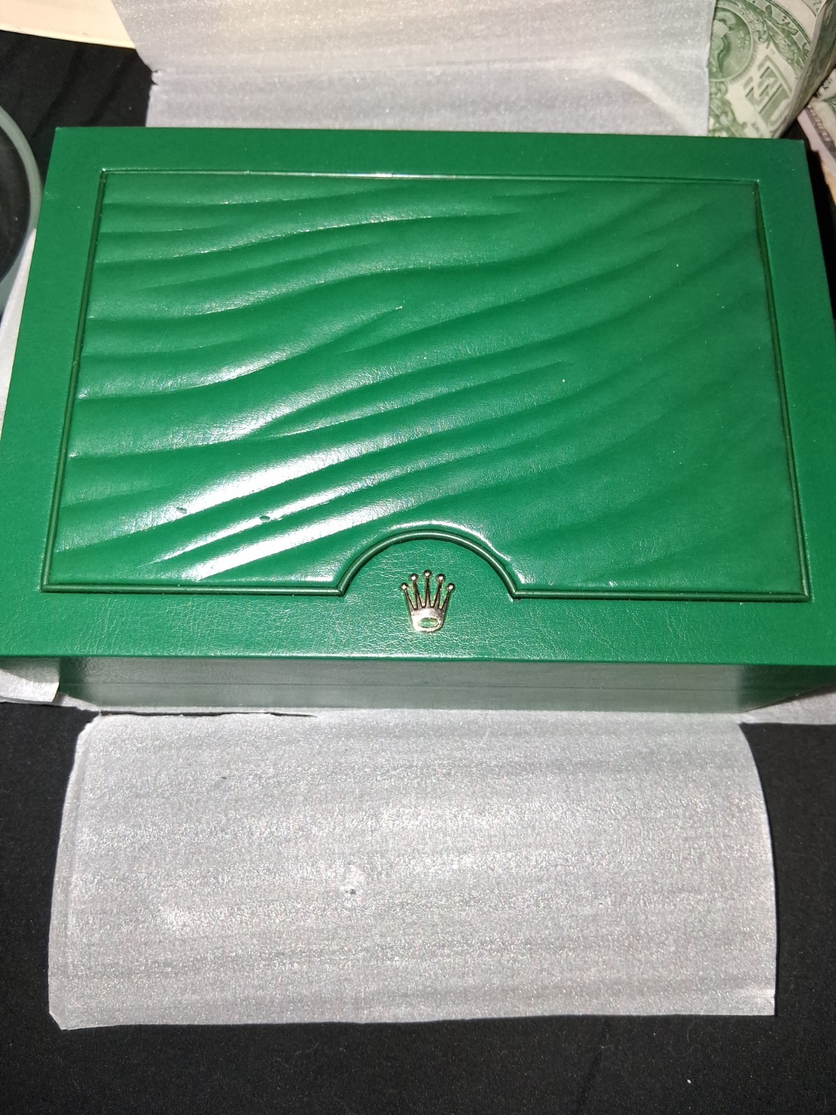 Rolex Green/Beige Wood Watch Storage Box Case 1-3 Watches w/ Booklets