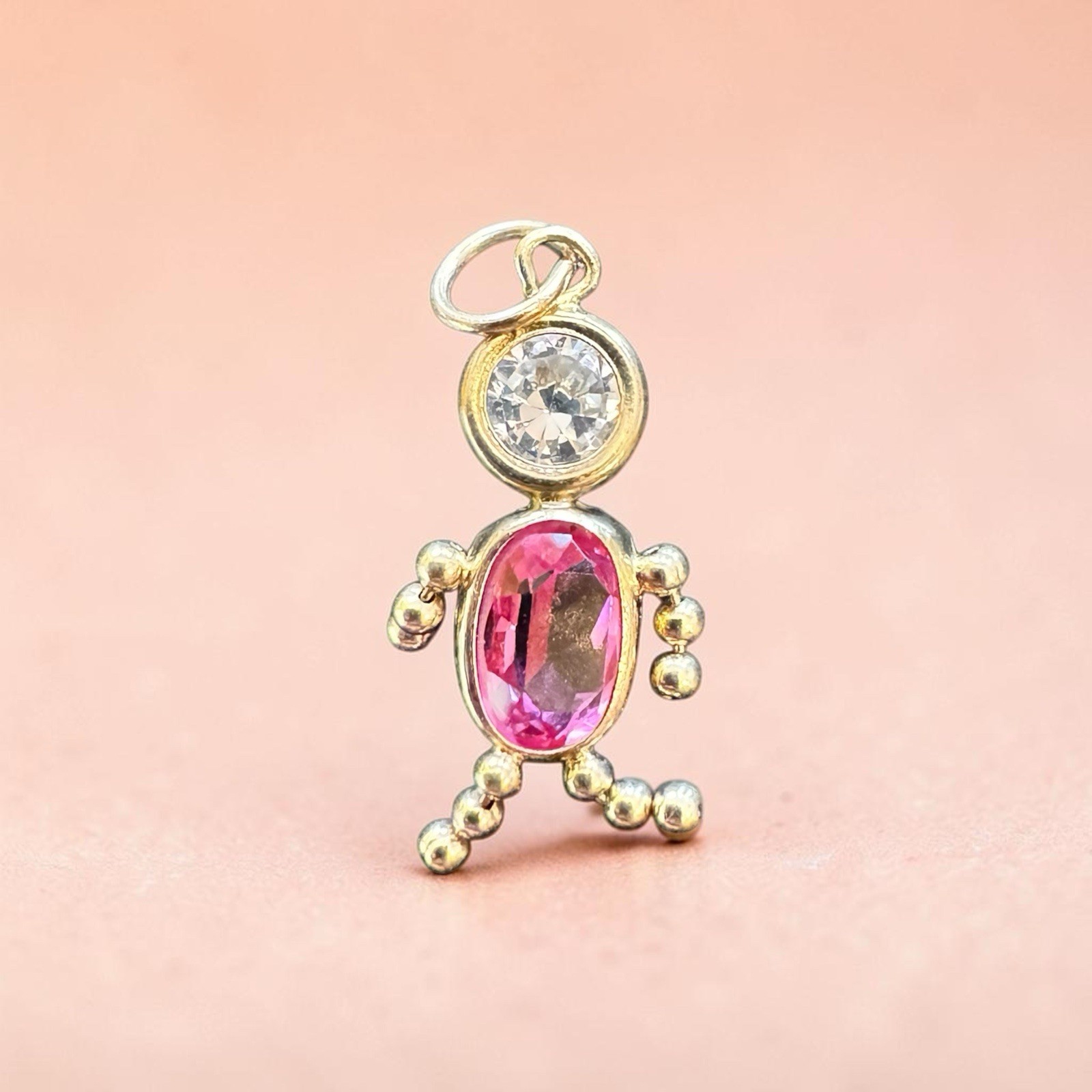14k Pink Topaz November Little Boy Charm