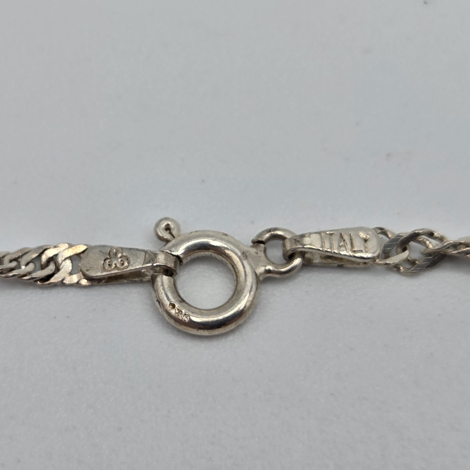 Vtg IBB Italy 925 Sterling Silver Singapore Twist Chain Anklet Bracelet 8.5″