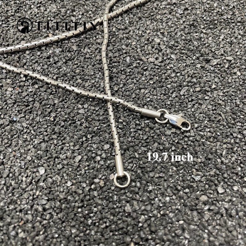 Wide 2.2mm Pure Titanium Snake Bone Chain Ultralight Anti-allergy Clavicle chain