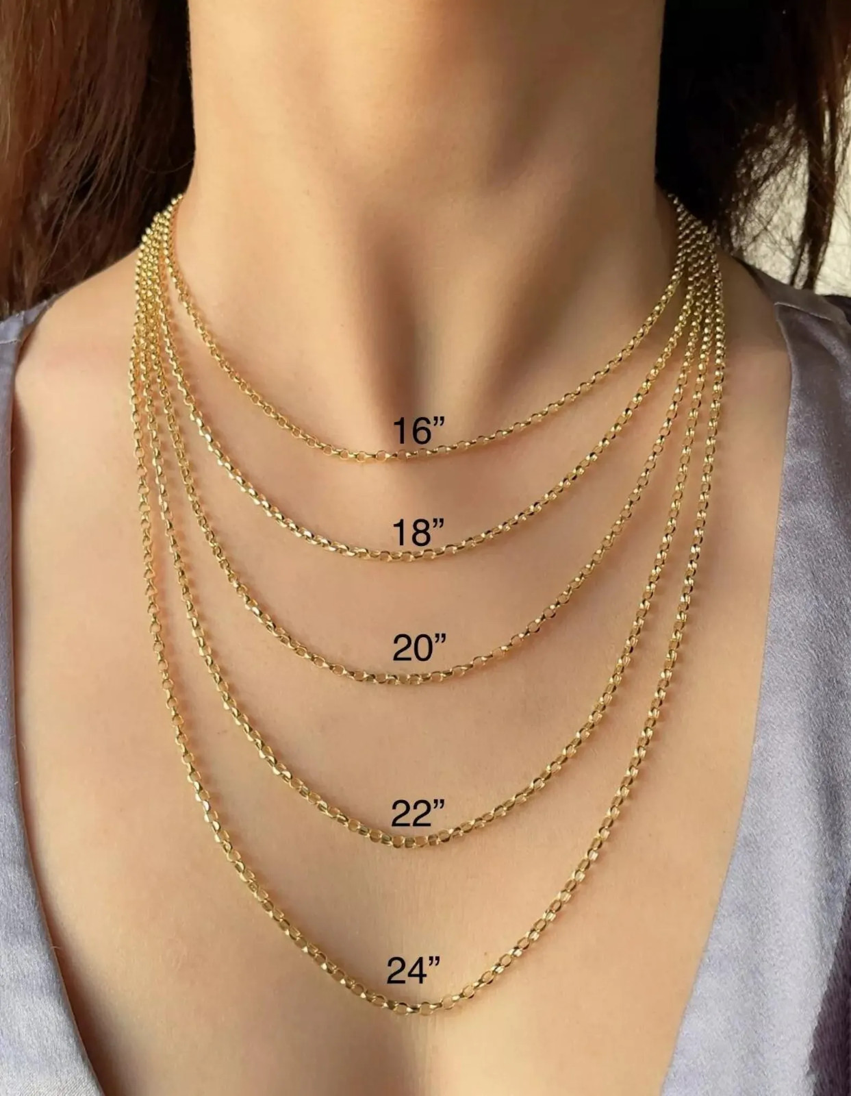 14K Gold 2.3mm Rolo Belcher Chain Necklace 18″ Goes with Everything Layering