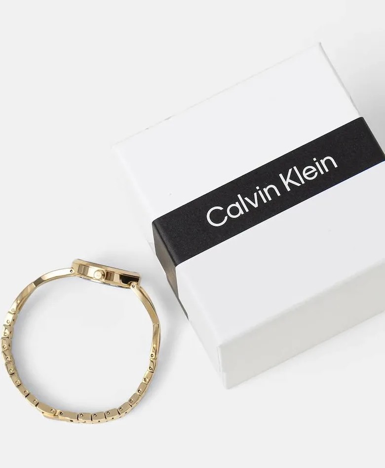 Calvin Klein Women’s Sculpted Embrace Crystal Accent Stainless Steel Bracelet…