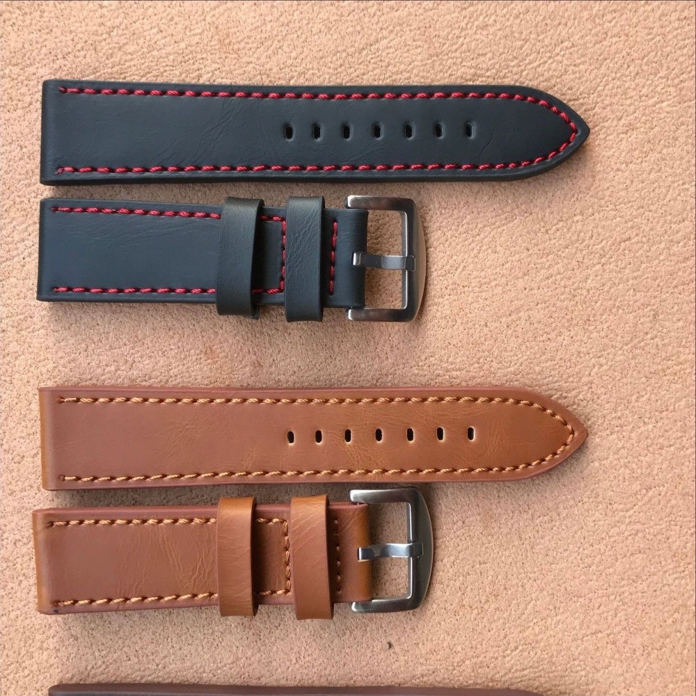 Simple Luxury Genuine Cowhide Leather Watch Band Strap 18mm-24mm Optional