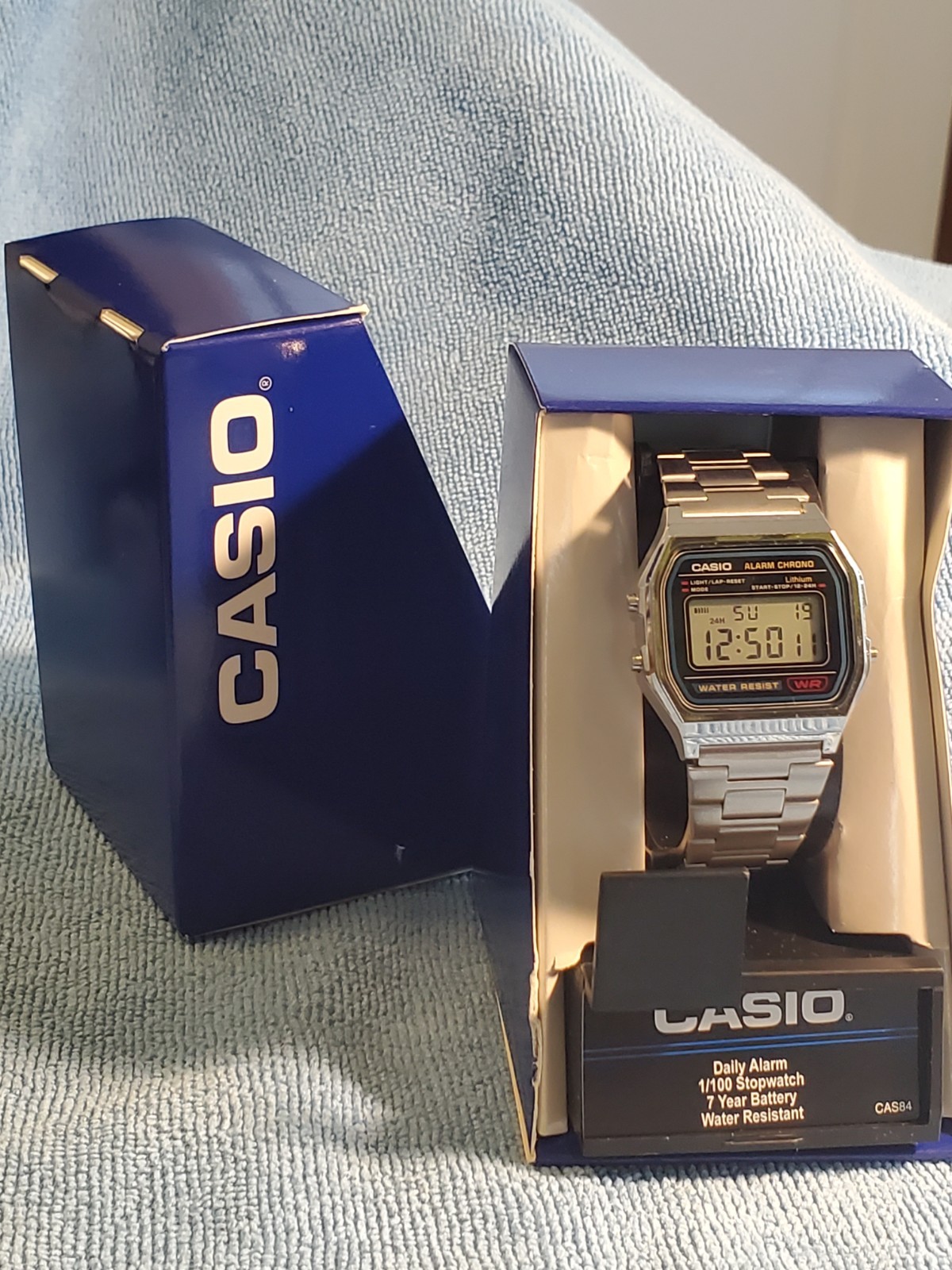 Casio Watch Unisex Stainless Steel Retro Alarm Chronograph LED