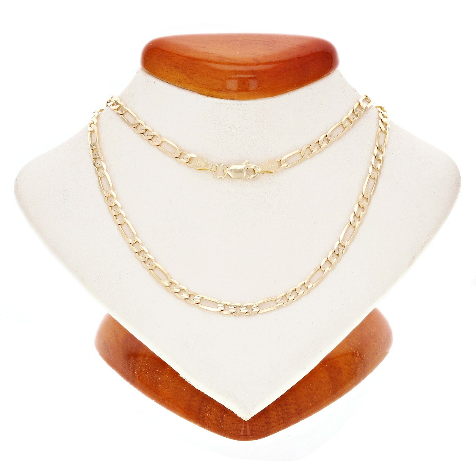 Italian 14k Yellow Gold Solid Figaro Chain Necklace 24″ 2.3mm 5.5 grams