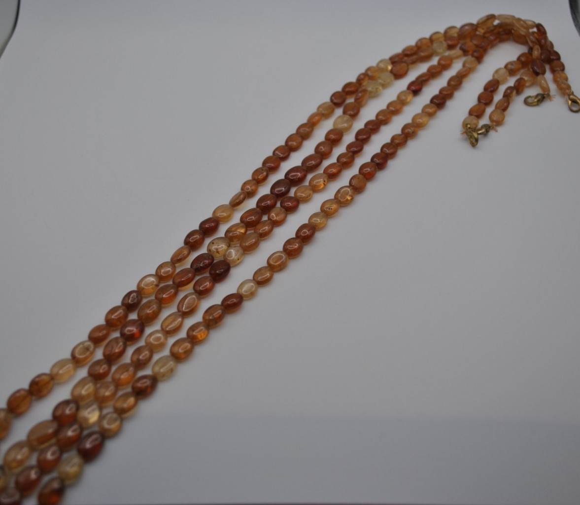 Garnet Hessonite Gemstone Strand Smooth Cut (No Clasp)