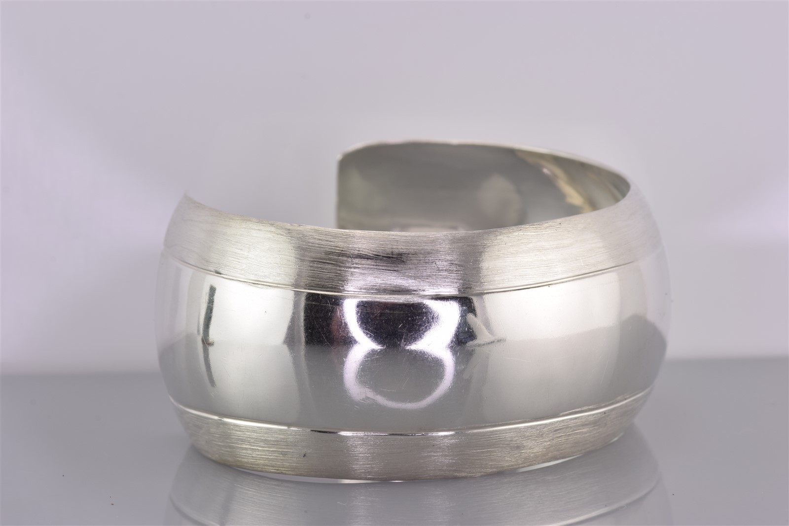 Taxco Sterling Silver 29mm Brushed Rim Statement Cuff 925 Mex Bracelet 35g 6.5″