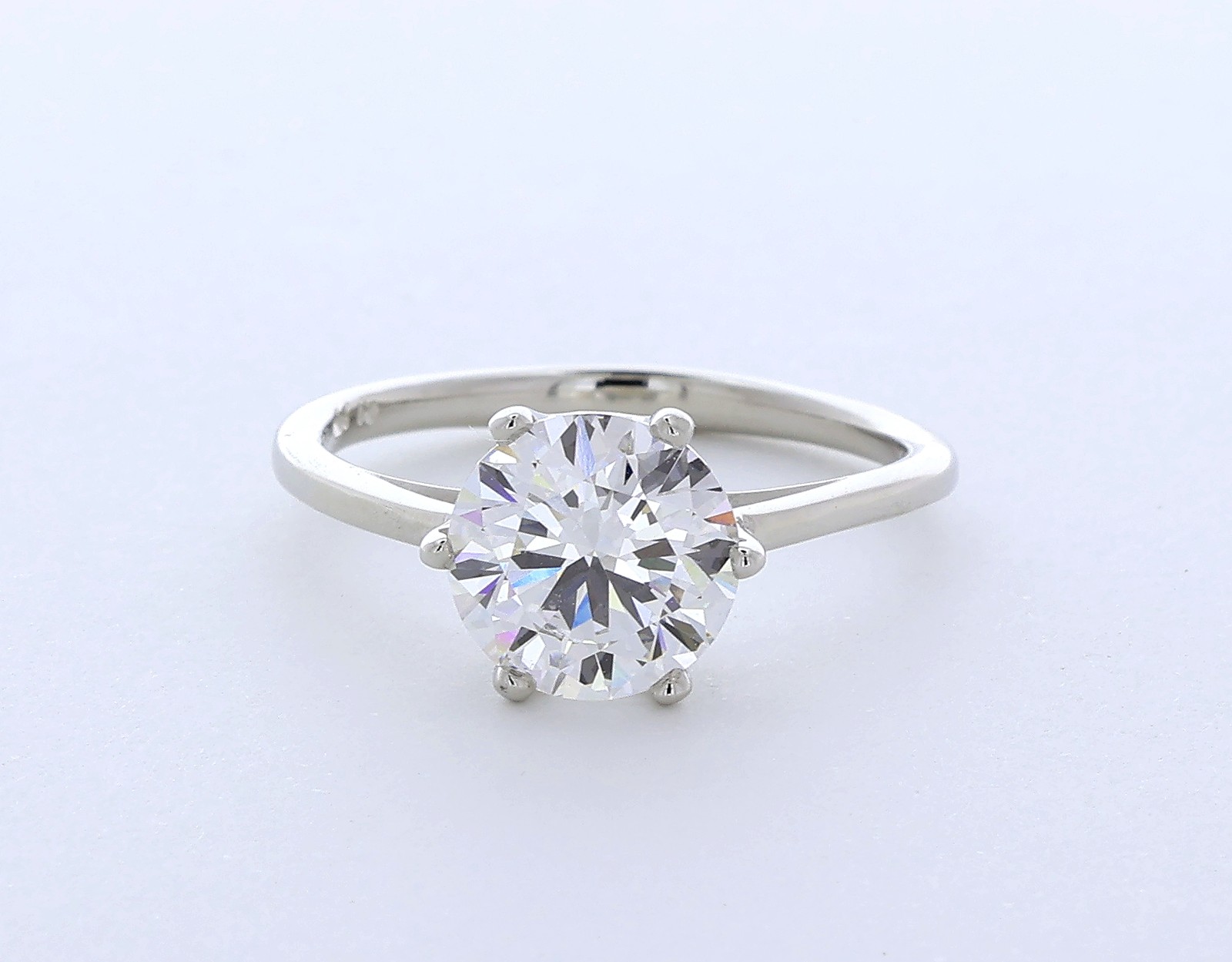 Solitaire Engagement Ring Classic 14K Gold 2.52 CT Round Lab-Grown Diamond E VS1