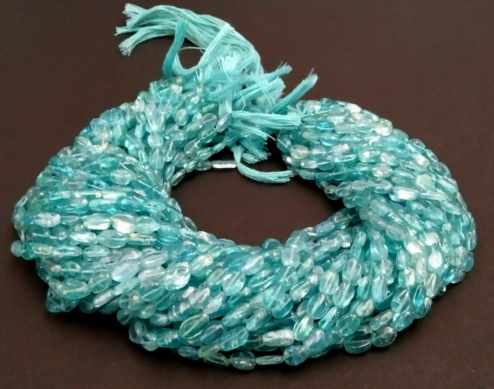 5 Strand Natural Apatite Oval Smooth 3×5-4x6mm Loose Apatite Oval Beads 12″inch