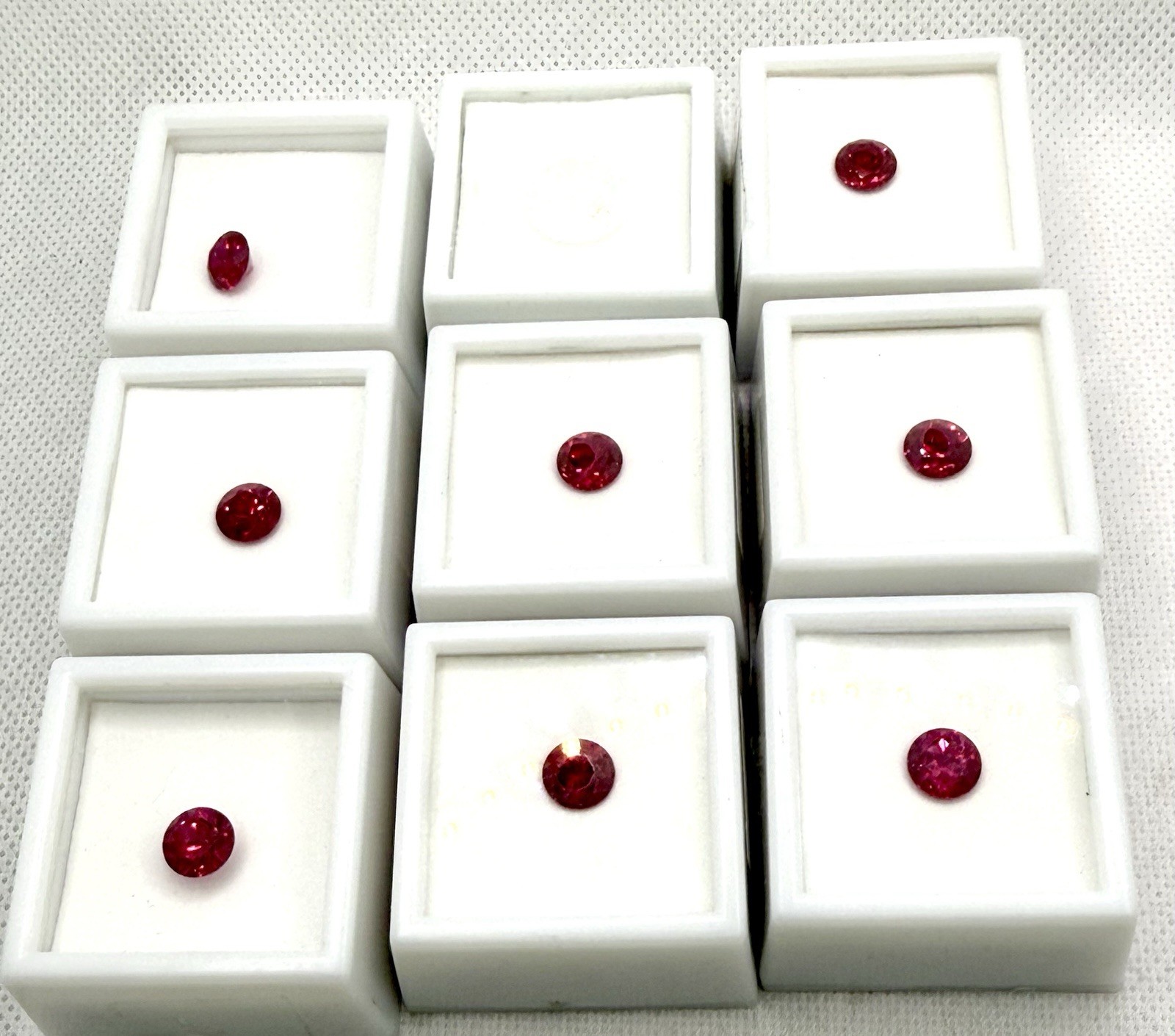 (9) New Lot 6.9 Ct 14mm Blue Moon Quartz Lab Ruby 2 Ct 8mm Cut Gem Single