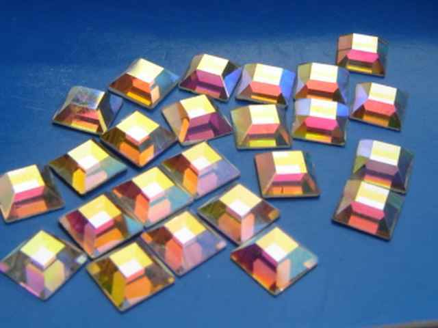 3x3mm Square Shape CRYSTAL AB Preciosa Maxima Rhinestones 72 pcs