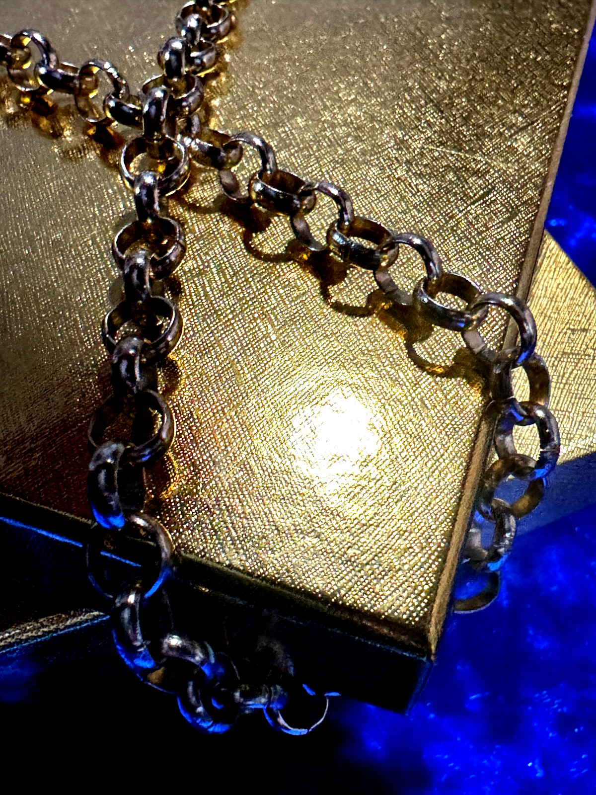 Rollo Chain Tennis Necklace Durable Light Gold (Like KC Gold) Plated 8mm 22″+