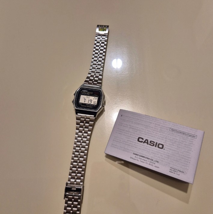 CASIO A159WA-N1 Classic Digital Watch Unisex Stainless Steel Quartz Wristwatch