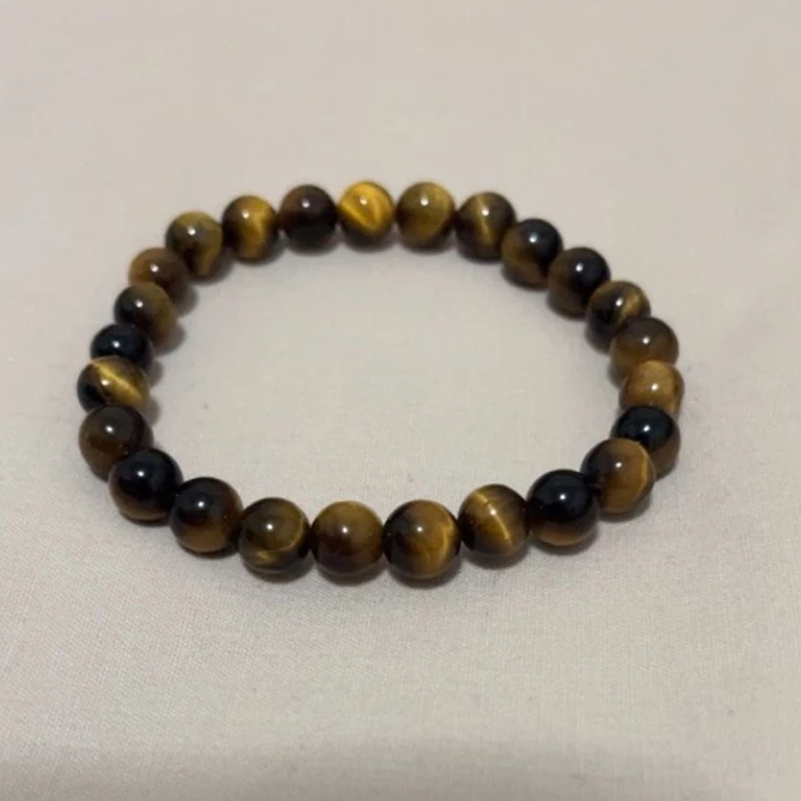 Tiger Eye Bracelet Round Beaded Crystal Beads Stretch Bracelet Men’s Womens 6 mm
