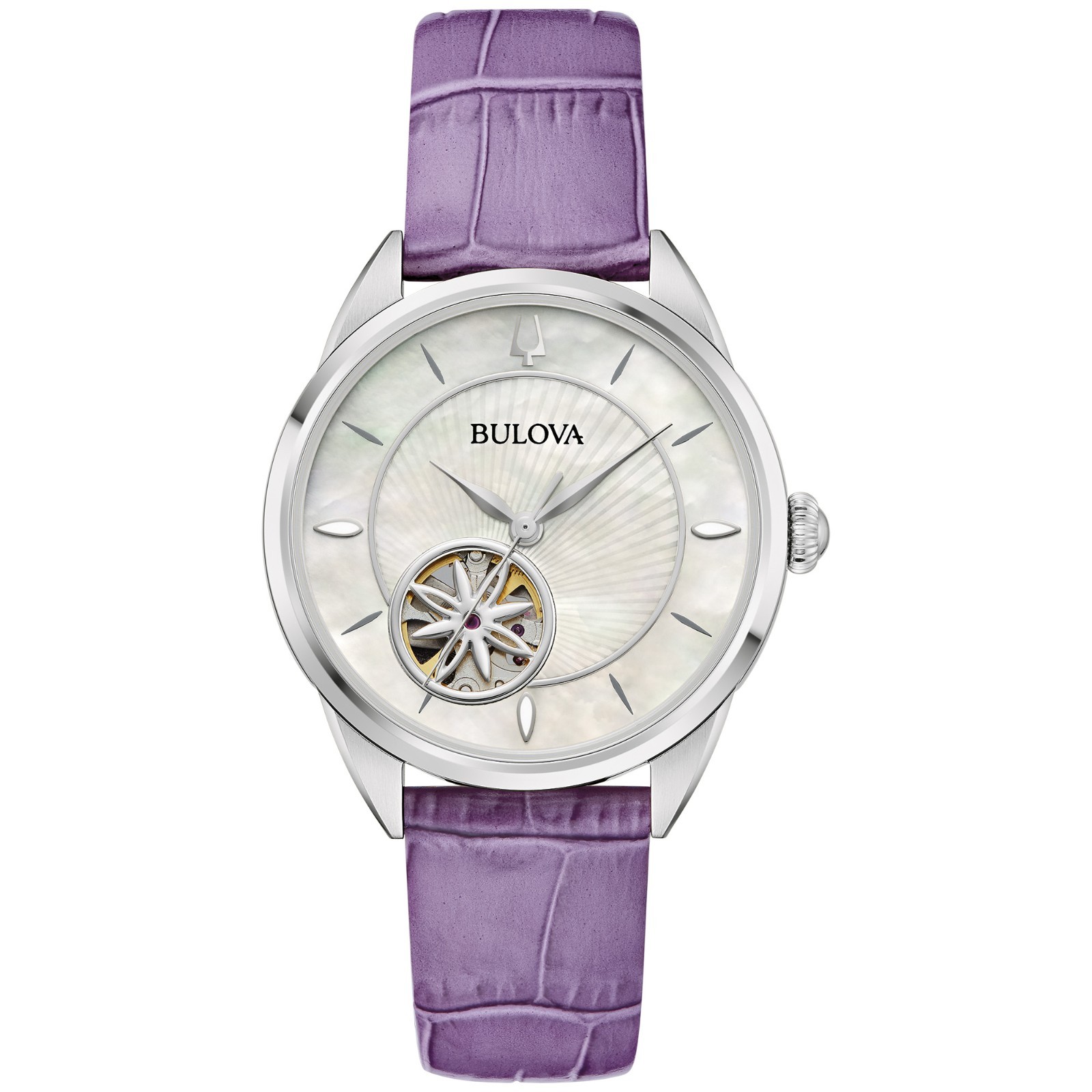 Bulova Women’s Automatic Sutton Purple Leather Watch 34MM 96L339