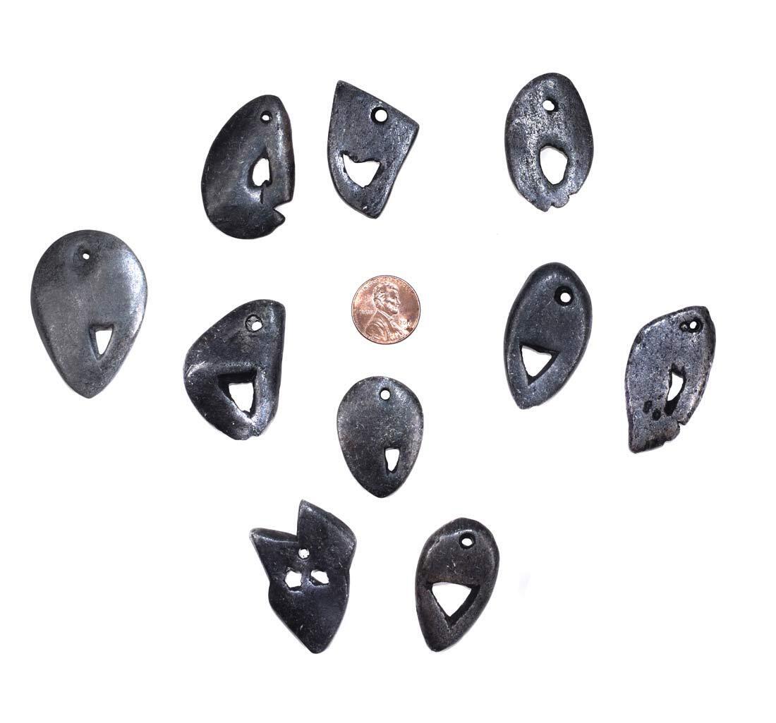 10 Shona Pendants Carved Abstract Faces Zimbabwe Africa