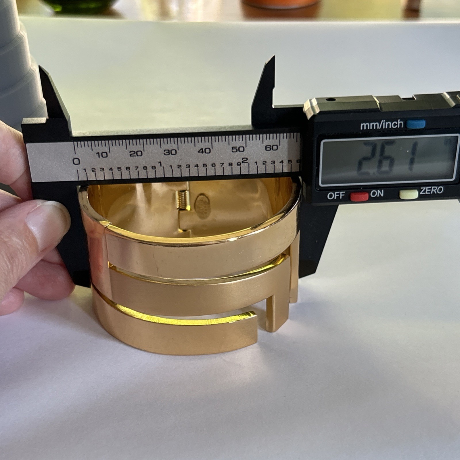 Vintage 70’s Lanvin Paris Signed Gold Plated Wide Clamp Statement Bracelet