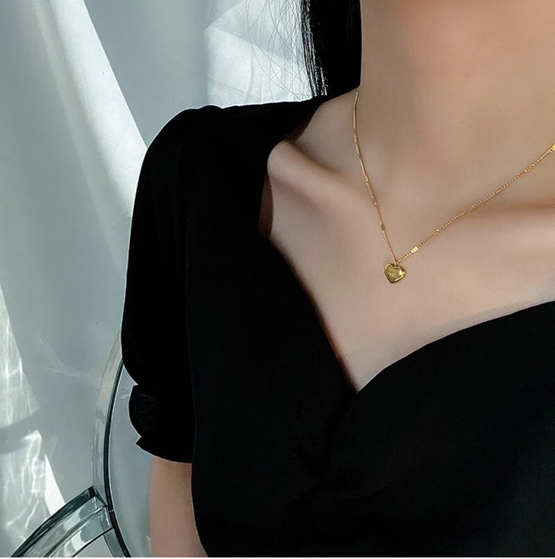 Collares 14K Collar Con Pendiente de Corazon Joyeria Fina Regalos para Mujeres