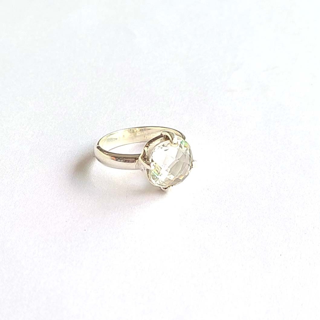 Crystal Quartz 925 Sterling Silver Handmade Dainty Fine Ring All Size Available