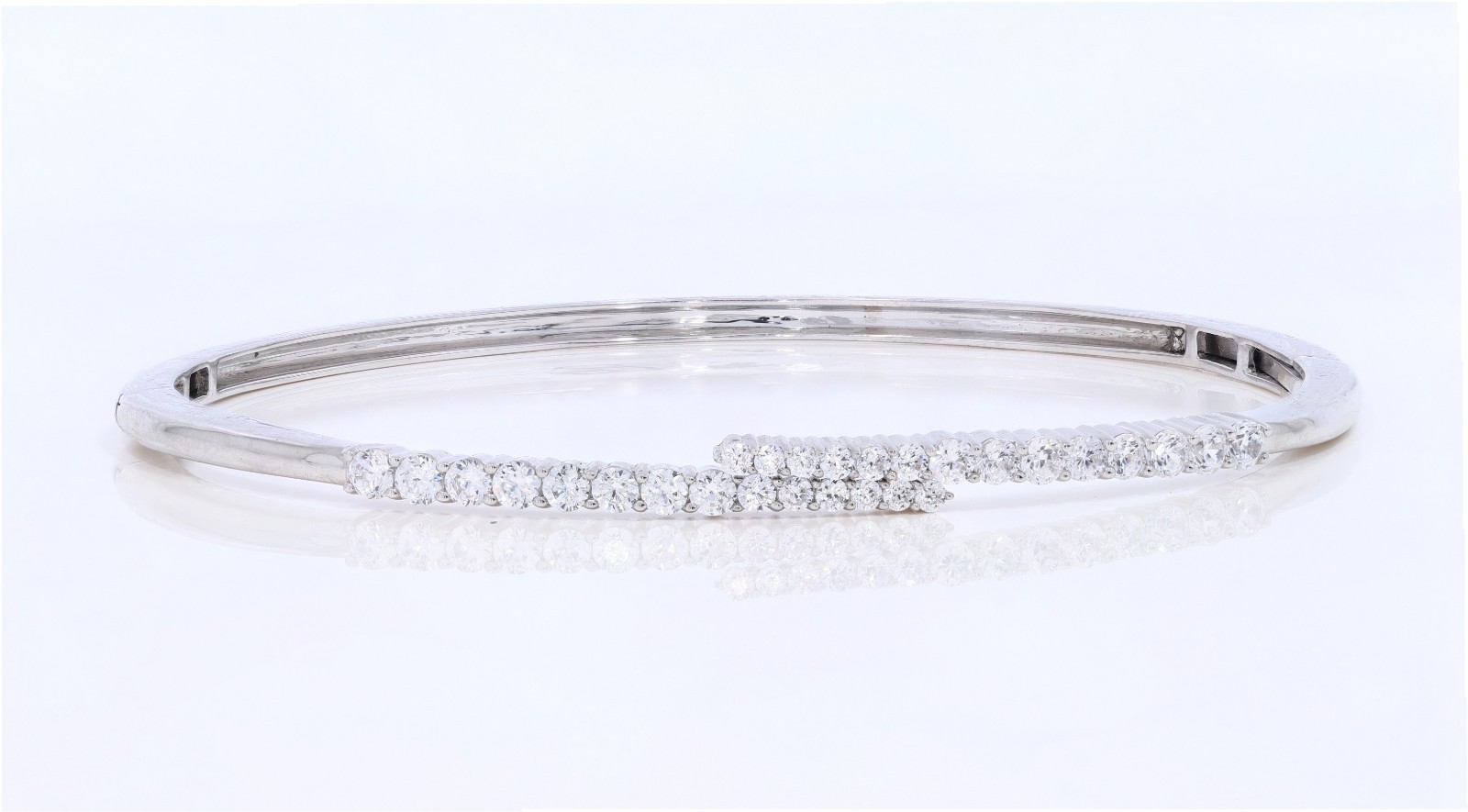 Clearance..! 1.00 CT Lab Grown Diamond Bangle in White Gold Plated 925 Silver