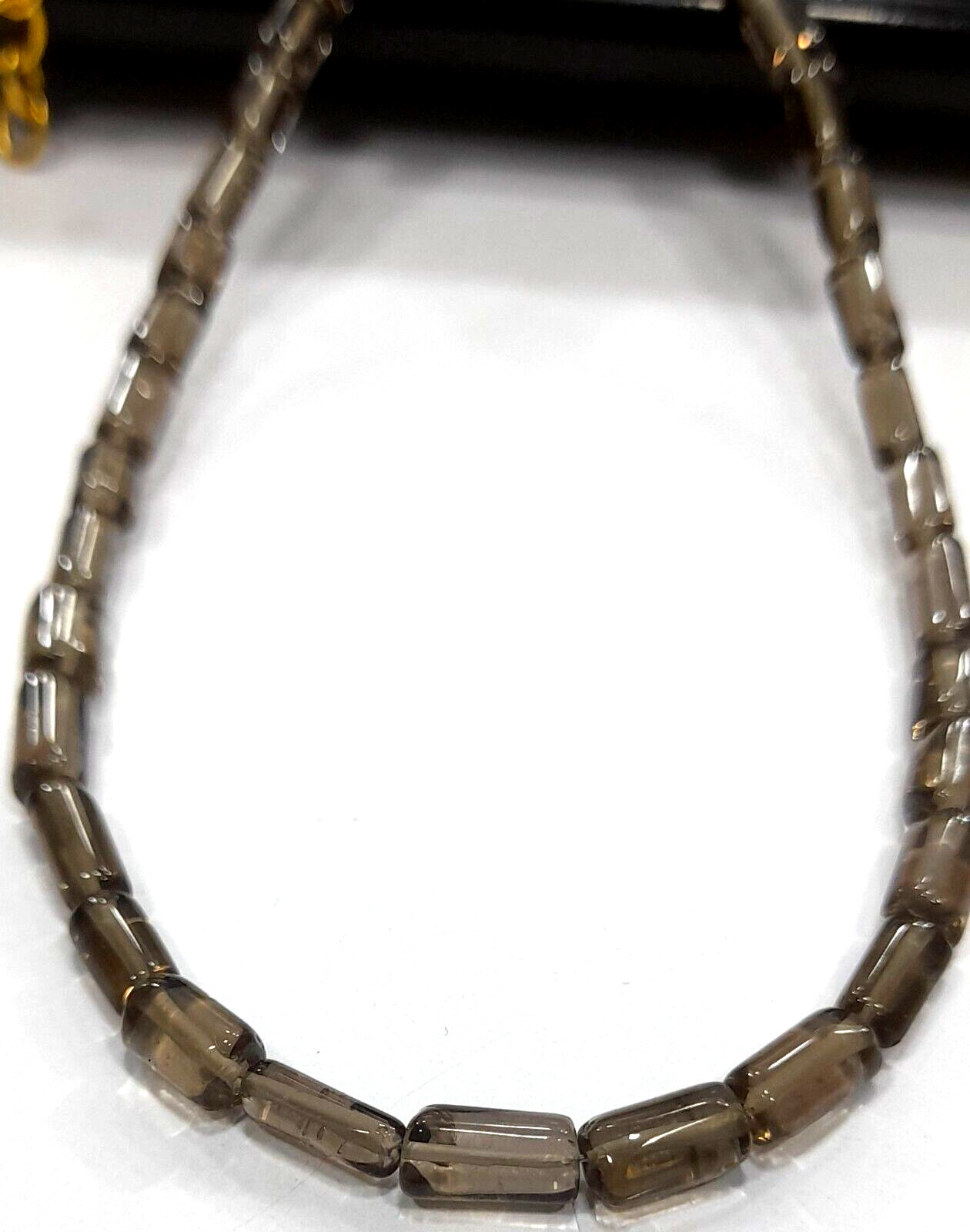 Smoky Quartz Tube Smooth 4X7 -5×8 MM Beads 20″inch 1 Necklace gemstone beads AG