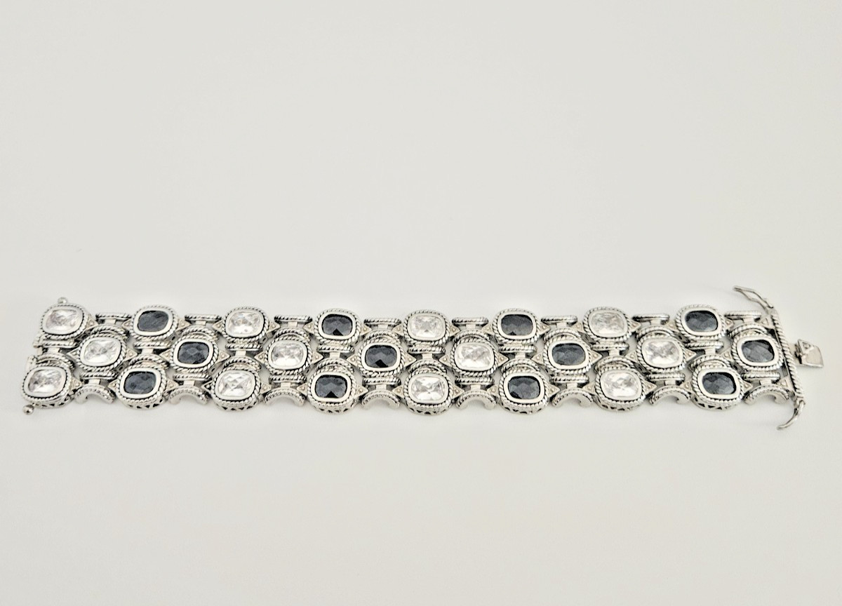 CZ Spinel Tennis Gemstone Luxury Ornate Bracelet Bangle Jewelry Accessory