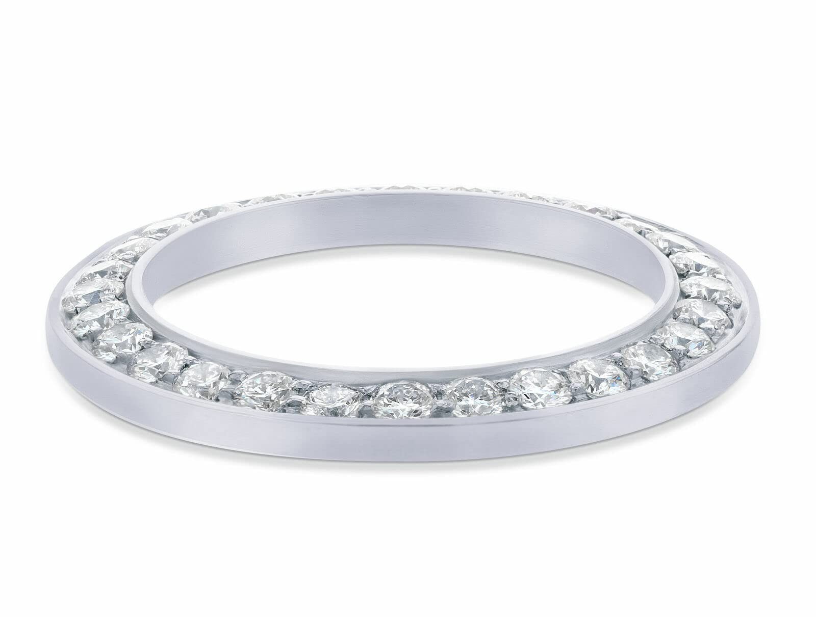 LADIES 2CT BEAD SET 18KW MOISSANITE BEZEL COMPATIBLE WITH ROLEX