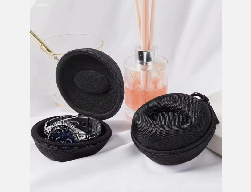 Travel Case Hard Shell Zipper Single Watch Storage Box Black Portable UK Watch