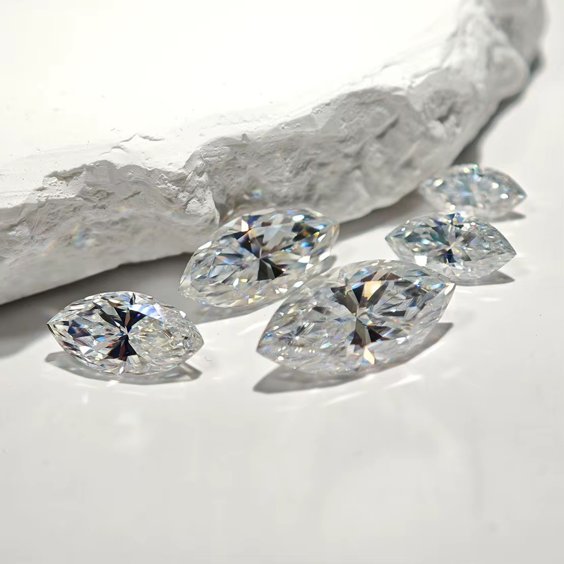 2/3ct Marquise Cut Moissanite Loose Stone VVS1 Excellent Cut with Certificate