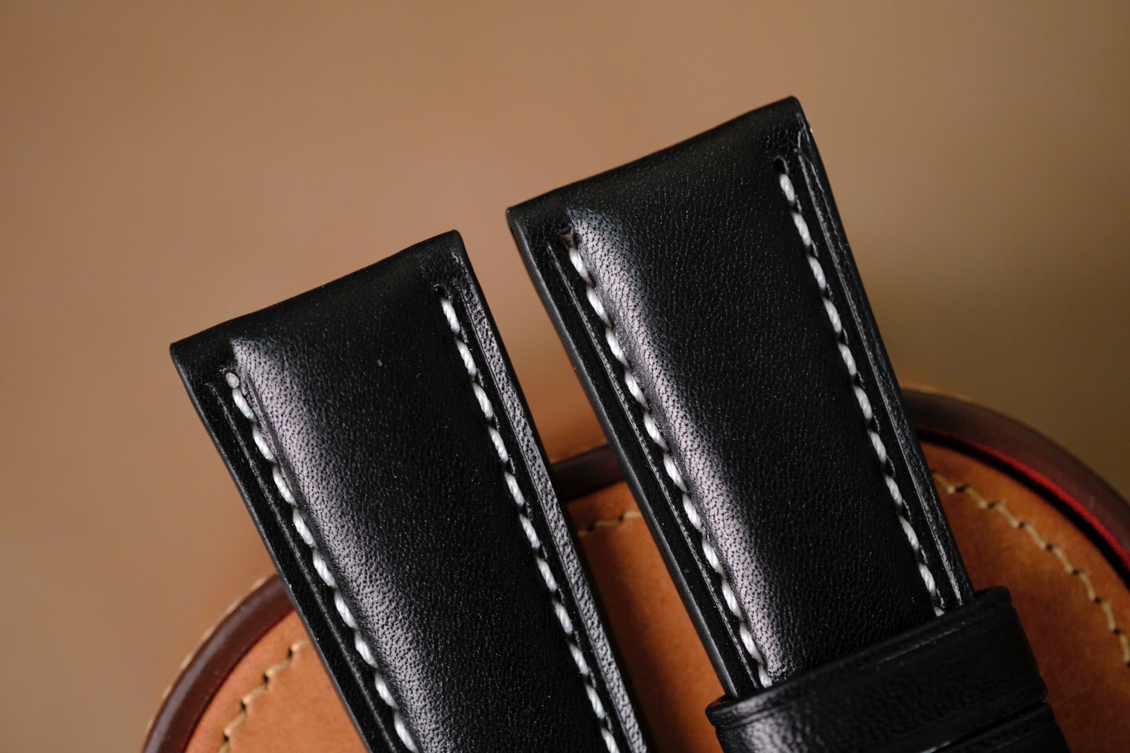 Handmade black strap watch strap watch band size 24/22 (or any size 22 24 26 27)