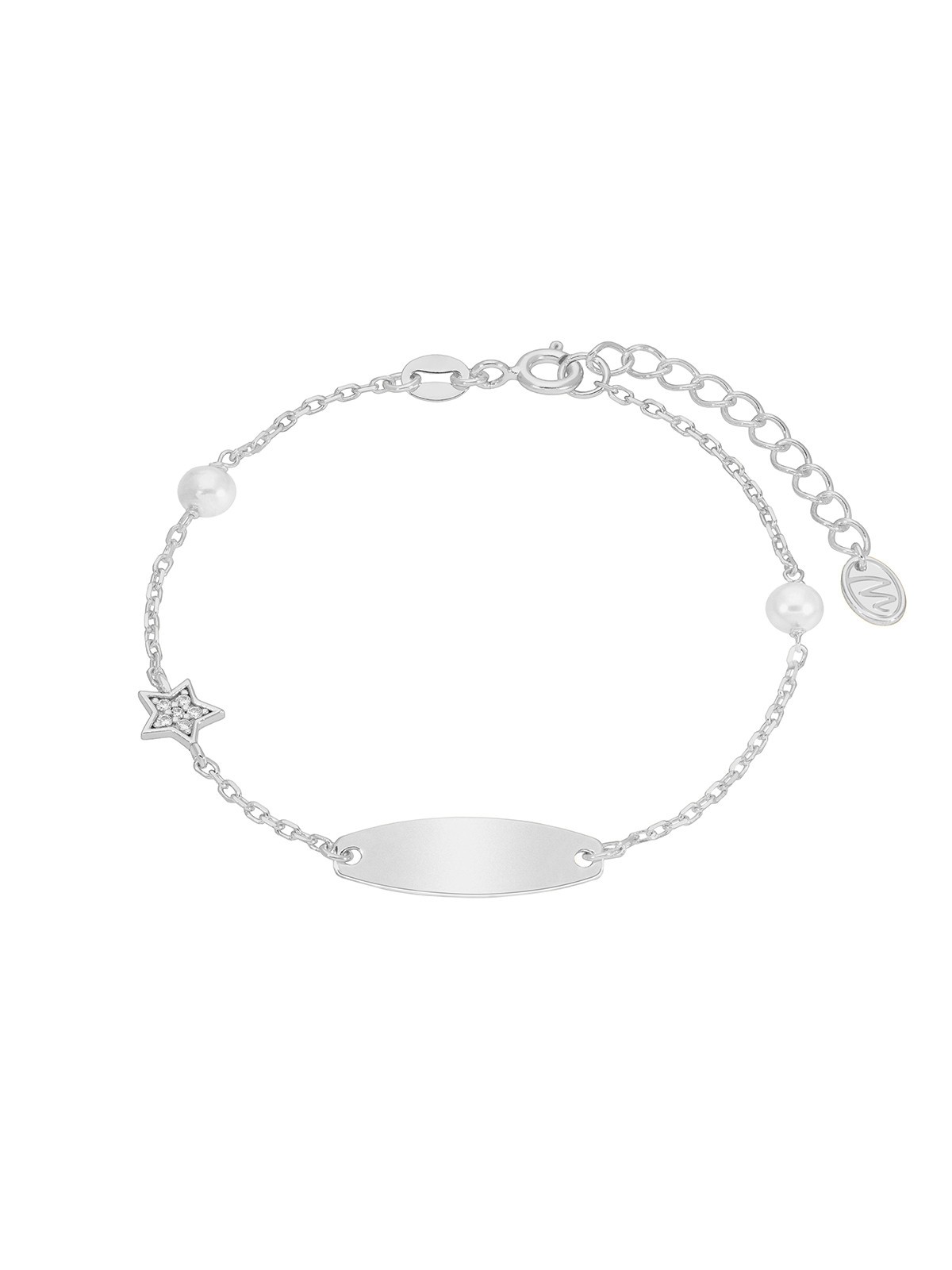 Marea Silver Bracelet Star Plaque And Pearls Girl D03303/AZ
