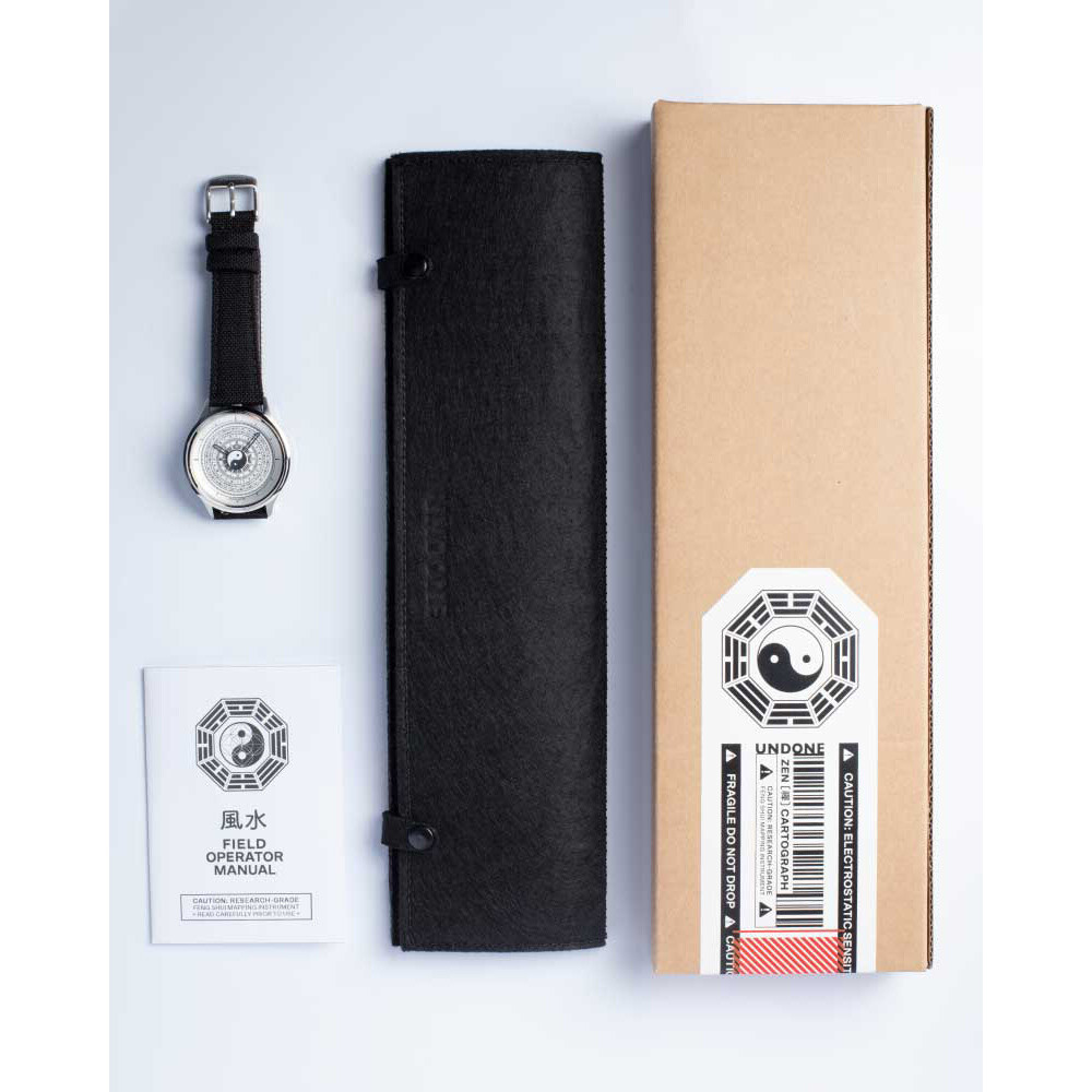-Undone ZEN CARTOGRAPH Hybrid Mecca-Quartz Steel White Black Unisex Watch
