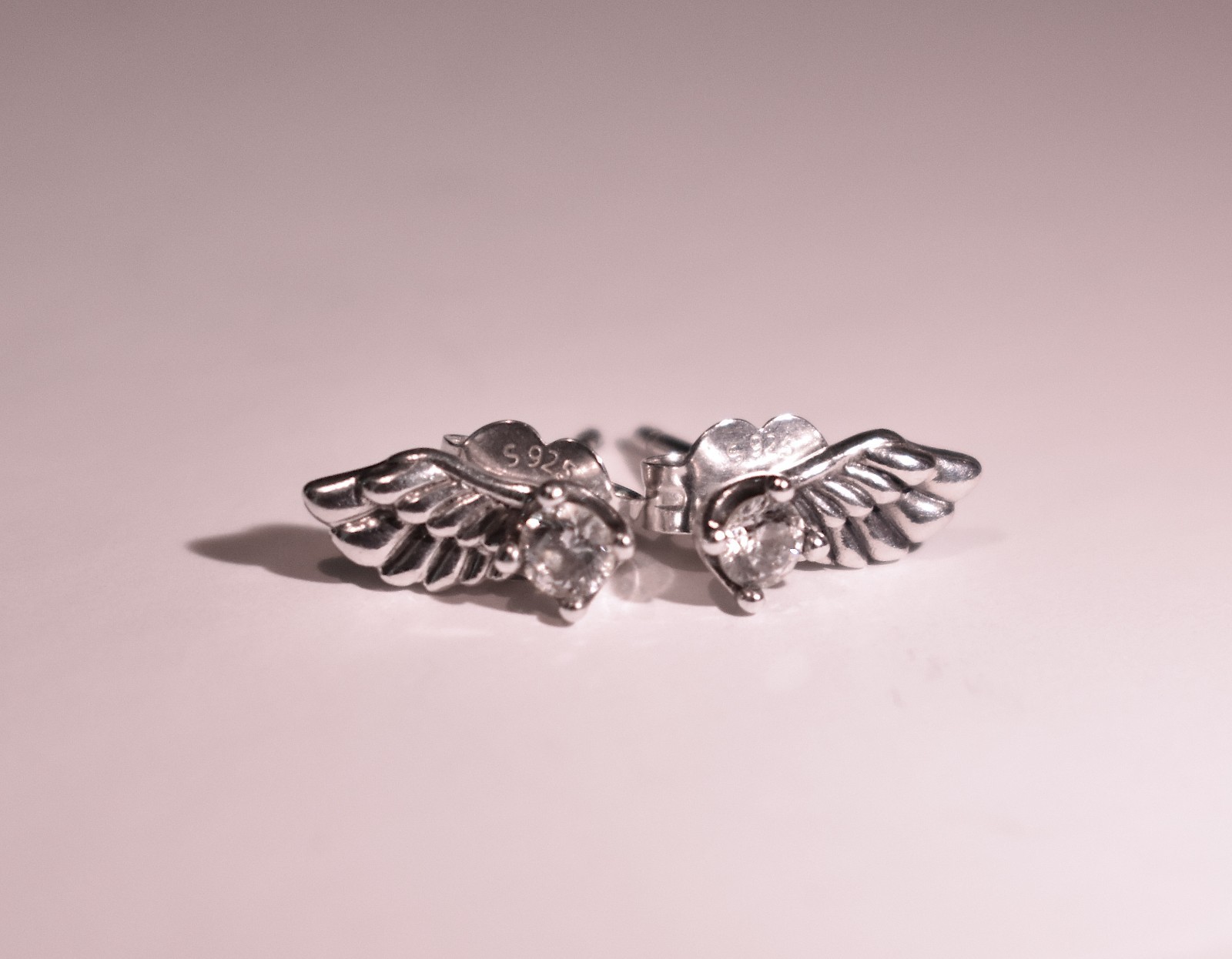 PANDORA Sparkling Angel Wing Studs