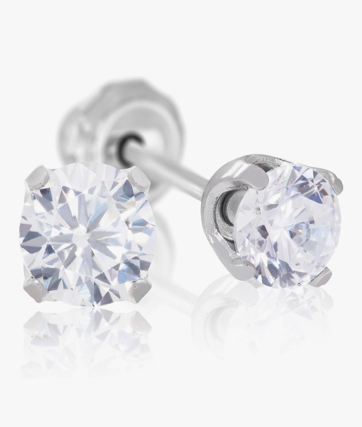 Inverness 4mm Bezel Crystal Earrings Sterile Piercing Earri 434C-2-M