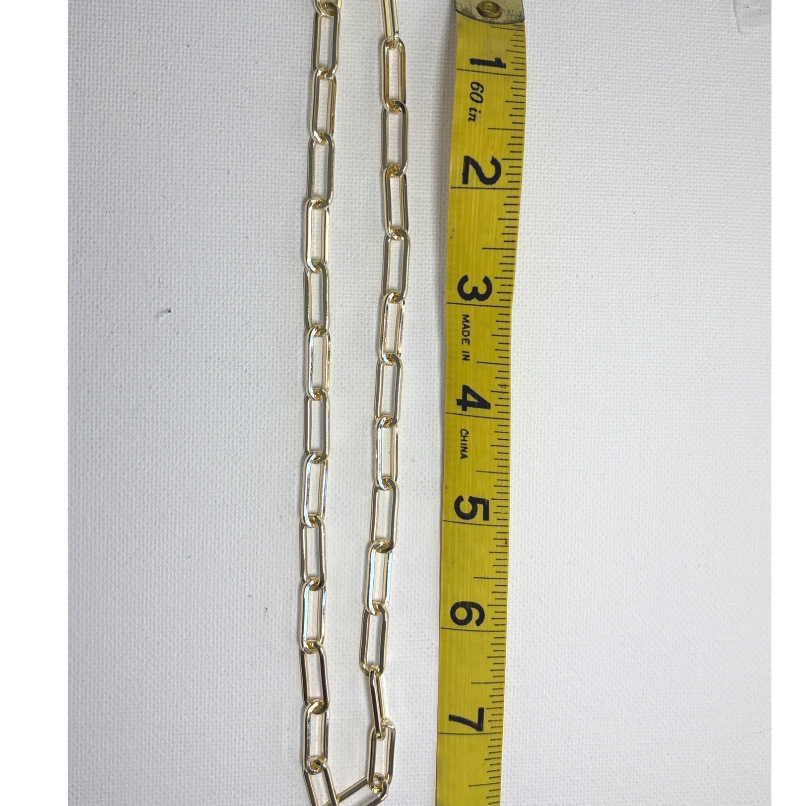 Necklace Gold Tone Metal Lobster Clasp Paperclip Link Chain Minimalist New
